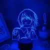 Night Lights 3D LAVA LAMP MANGA MIKASA Ackerman Attack on Titan Anime Figures LED RGB Batteria in neon Decor da letto per la camera da letto per Home234H