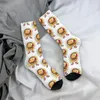 Skarpetki męskie hip hop retro zabawne szalone kompresja unisex hamburger street styl Wzór drukowany Happy Crew Sock Boys Prezent