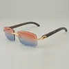 buffs occhiali da sole 8100915 con gambe del corno nero naturale e lenti a colori intagliate 56mm298u