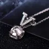 2023 Classic 2CT AAAAA ZIRCON CZ PENENTE PENENTE PENDE A PENENTE DE CEMENTO DE CEDENTE NECALACE PARA MULHERES jóias de noivado de noiva