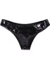 S3XL SHINY FAUX PU LÄDER BROSSER Våt utseende PVC Sexig pantie låg midja Calcinhas High Cut Tanga Trunks Underwear Lingerie 231222