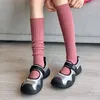 Frauen Socken lange Strümpfe Baumwolle fest warme Knie High Ladies Girls Street Mode junge lässige Harajuku