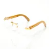 Modèle verres de miroir nature hommes lunettes décor décor châssis en alliage semi-monbu