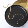 Kettingen 2021 Korea18k Gold Gold Gold Snake Bone Flat Chain Vrouwen Kettingen voor vrouwelijke ster Moon Pendant Mom Gifts208y