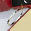 Bangle 925 sterling silver nail bracelet designer for women 18K gold plate charm bracelets with screwdriver 4mm 6 10 CZ diamond mens bang