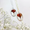Colliers pendants spécimen de plante Collier de fleurs sèches Série de forêts de forêt