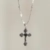 펜던트 목걸이 독특한 하트 로즈 목걸이 목걸이 고딕 쇄골 체인 십자가 펜던트 액세서리 보석