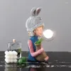 Tafellampen vaas hoed meid creativiteit hars lamp voor kinderen kamer slaapkamer bed kamer staging decor bureau licht gebrandschilderd glas