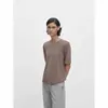 Women's T Shirts Ladies 2023 Basic Four-Color Casual O-Neck axel Kort ärm stickad t-shirt Slim Pullover Solid Color Top