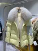 Annsirgra Winter Women Women Goose Down Coat 2023 Fashion Lady Shicay Warm Wark Real Fur Coats Coats Enda Enda 231222