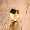High Quality Men Ring Fashion Gold Color Stainless Steel Rings Mens Wedding Bands Rings For Male Engagement Boy Jewelry S18101608281V