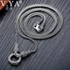 ペンダントネックレスv Ya Thai Silver Long Chain Necklace for Women 925 Sterling Marcasite Stone 1 5mm 60cm 70cm 75cm 80cm1194a