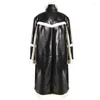 Women's Leather Faux Winter Jacket Sherpa Lined Thick Warm Shearling Long Coat