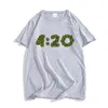 남성용 T 셔츠 4:20 시간 그래픽 인쇄 티셔츠 코튼 남자/여자 티셔츠 짧은 슬리브 남성 여름 Tshirts 스트리트웨어 캐주얼 부드러운 티