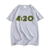 Męskie koszule 4:20 Time Graphic Printing Tee-Shirt Botton Men/Women T-shirt Krótkie rękawie Męskie Summer