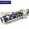 Moresky BB klarnet 17 klucze SIB Klarnet Navy Blue Clarinete z skrzynią E109