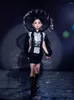 의류 세트 어린이 할로윈 역할 놀이 소녀 캣워크 블랙 드레스 양복 쇼 의상 파티 어린이 공주 패션 의류