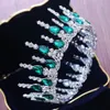 Buena calidad Reina Corona Verde Red White Crystal Tiaras de boda Coronas para mujeres Corona de la banda para la banda de novia de la novia 337s