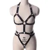 벨트 BDSM 조절 가능한 수제 PU 붕대 섹시한 몸가 가슴 하네스 여성 가죽 스트랩 고딕 가터 벨트 에로틱 란제리 305W