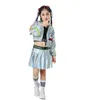 Stage Wear Kid Catwalk Dance Costume Children Performance Clothes Boy Hip-hop Set Girl Silver Color Jazz Cool Rave Outfits