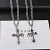 Pendant Necklaces Gothic Punk Cross Necklace For Men Women Hip Hop Neck Chain Collar Stainless Steel Long Male Fashion Streetwear2901