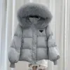 Новый P-Ra Luxury Designer Женская куртка Parkas Brands Brands Fashion Lady Loose Coldsed Fox Big Fur White Duck Dow