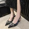 Scarpe vestiti sandali femminili di una parola tendenza fibbia sottile tallone singolo tacchi alti sexy