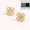 Designer Style Charmin Earring Boutique Womens Gold Ear Ploteted Orer Spring Style Coppia Orecchini regalo in acciaio inossidabile Pacchetto di gioielli di marca di lusso