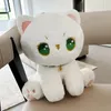 Cute White Cat Plush Toy Stuffed Animals Cat Luminous Soft Doll Kids Toys Christmas Birthday Gift 231222