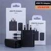 45W Super Fast Charging PD Charger Adapter US EU UK PLUG CARGADOR med typ C -kabel Fast Charging Charger för Samsung Galaxy Ultra S21 A91 A71 A80 Note 10 20 S20 Plus S20