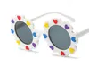 Saint Valentin pour enfants Lunettes de soleil garçons filles colorées amour coeur fleur fleur lunettes de soleil lunettes d'enfants UV 400 lunettes de protection pour enfants verres de cyclistes z6256