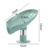 Nieuwe bladvorm Soap Tray PP Soap Box Non-Slip Drain Soap Dish met SUCTion Cup Sponge Soap Holder Badkameraccessoires