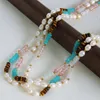 Серьги для ожерелья устанавливают Marka Freshwater Pearl for Women Bracelet Bohemian модные украшения натуральный камень.