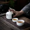 Teaware Sets 2023 Mid-Autumn Festival Mutton Fat Jade Travel Tea Set Outdoor Portable Fast Cup Companion Gift Business Processing Logo