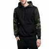 Herren Hoodies Draw String Hoodie Tarndruck mit Patch -Taschen -Elastizität Manschette für Herbst Winter weich dick warm mittel