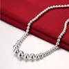 Lady's Sterling Silver Plated大小のビーズネックレスGSSN195ファッション素敵な925シルバープレートジュエリーネックレスチェーン2280