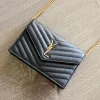 Women's WOC Luxurys Designer Bag Black Purse Chain Shoulder envelope bag Genuine Leather Upscale Clutch Even bag mirror quality handbag Fashion Mens Crossbody bags