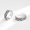 Les boucles d'oreilles vendaient de zircone cubique colorée brillante 925 aiguille en argent bijoux en gros féminin pour les femmes anti-allergies