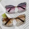 Lunettes de soleil Cat Eye for Women Luxury Luxury Sunage Sun Glasses Bling Diamond Fashion Eyeglass Pink Shades Gafas de Sol326d