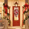 Fleurs décoratives décoration de Noël Garland rouge blanc bonbon porte artificielle porte de couronne artificielle
