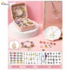 Bracelets 2022 New Christmas Advent Calendar Bracelet Diy Child Bracelet with Storage Box Bracelet Diy Jewelry Making Set for Girl