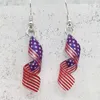 dangle earringsスパイラルアメリカン旗のための女の子軽量独立記念日ドロップイヤリングジュエリー