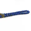 Tasbih Perles de prière 99 Blue Stone à l'intérieur de la coquille naturelle à la main Fabrication de dinde à la main