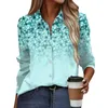 Women's T Shirts Shirt Blouse Floral Print Button Long Sleeve Casual Basic Collar Regular Top Fall Temperament Pattern