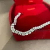 Bracelets de diamante quadrado da cadeia para mulheres de noivado de luxo Jóias de pedras preciosas 18cm260w