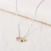 Fashion Tricolor Water Drop Pendant Gold plaqué Collier pour femmes Gift Whole299E