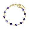 Bracelets Nouveau Plaqué Or Bleu Lumière Mauvais Yeux Perles Bracelet Boîte Réglable Lien Chaîne Yeux Turcs Bracelet pour Femmes Bijoux De Mode