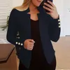 Abiti da donna blazer femminile a colore solido bavaglio maniche lunghe fitness slim cardigan primaverilo autunno donna affari affari da lavoro per lavoro casual giacca casual