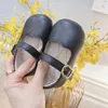 First Walkers Fashion Fashion Mabn Girls's Leather Shoes Solid Color Antip Slip Одинокая мягкая подошва повседневная ходьба дети