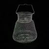 Accessories 1pc Foldable Steel Wire Fishing Cage Fish Crab Squid Shrimp Trap Spring Door Portable Fish Basket Net Fishing Pot